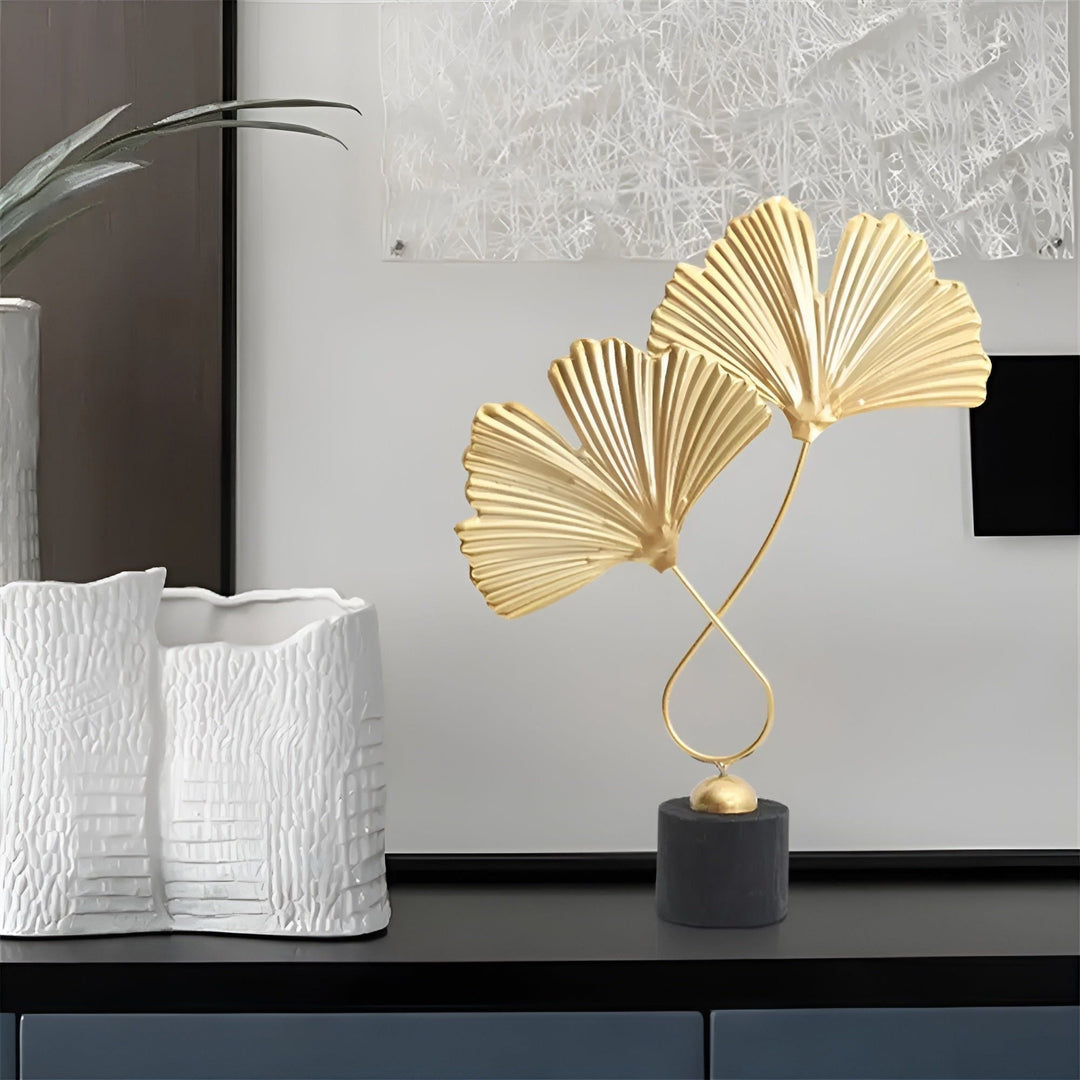 Lisslune | GoldenGrove – Minimalist Ginkgo Leaf Sculpture for Elegant Natural Charm