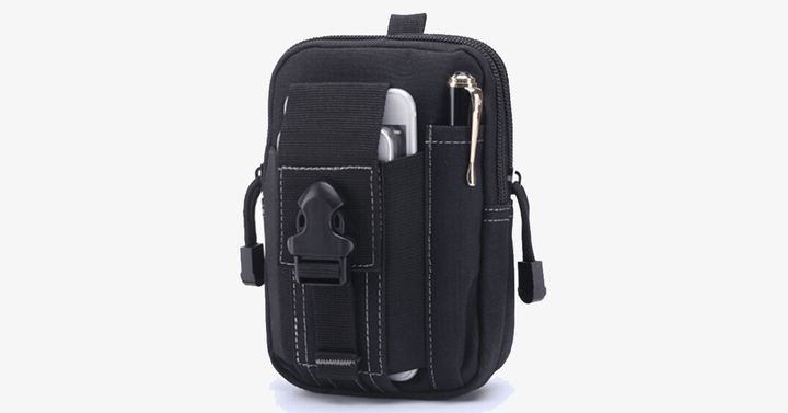 Lisslune | Military Waist Bag - Made of Nylon - Waterproof Design - Zipper Closure - Attach with Belt - Travel Gear - Outdoor - Available in 3 Colors