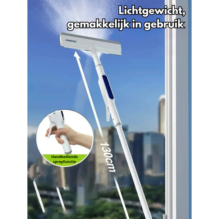 Lisslune | Functional 3-in-1 Window Squeegee with Spray and Wipe Function