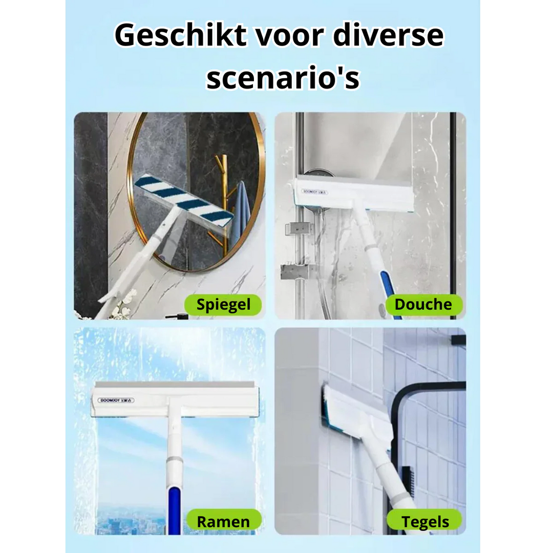 Lisslune | Functional 3-in-1 Window Squeegee with Spray and Wipe Function