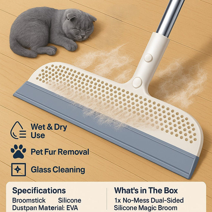 Lisslune | No-Mess Dual-Sided Silicone Magic Broom
