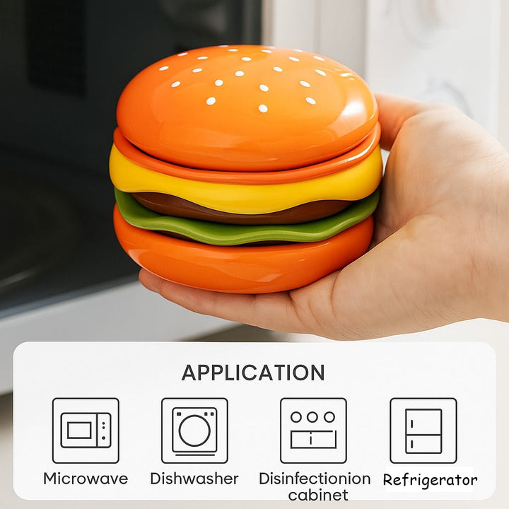 Lisslune | Mini Stacked Hamburger Ceramic Plate Set