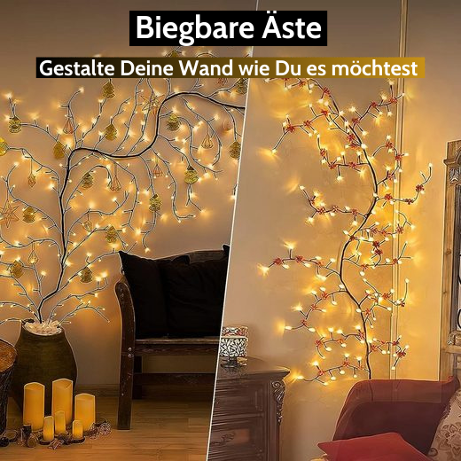 Lisslune | LED Grapevine Fairy Lights - 100 LED String Lights with Green Wire for Indoor & Outdoor Decoration, Parties, and Garden Use