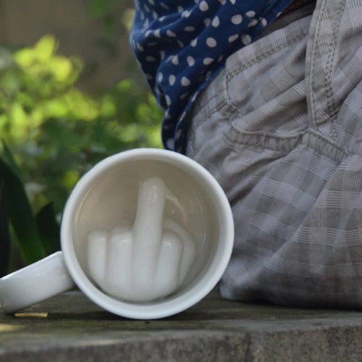 Lisslune | REBELSIP – Funny Ceramic Coffee Mug with Hidden Middle Finger Design