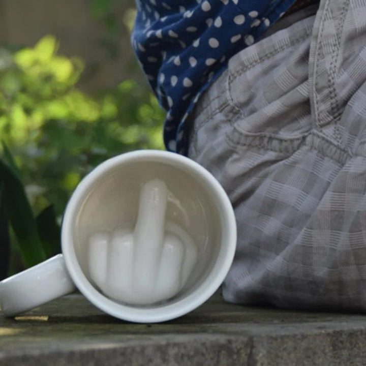 Lisslune | REBELSIP – Funny Ceramic Coffee Mug with Hidden Middle Finger Design