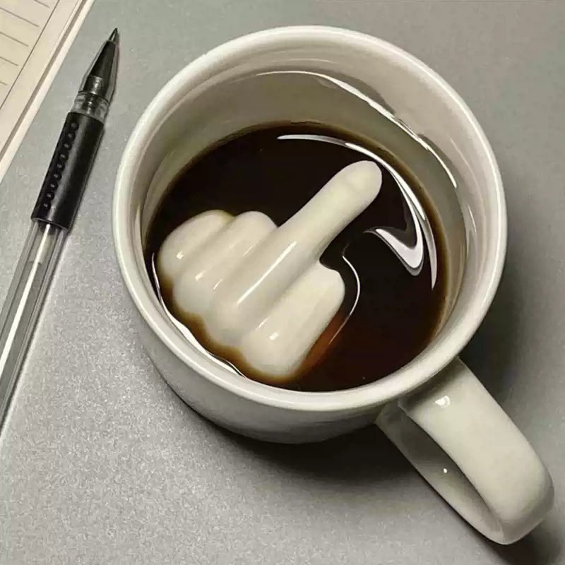 Lisslune | REBELSIP – Funny Ceramic Coffee Mug with Hidden Middle Finger Design