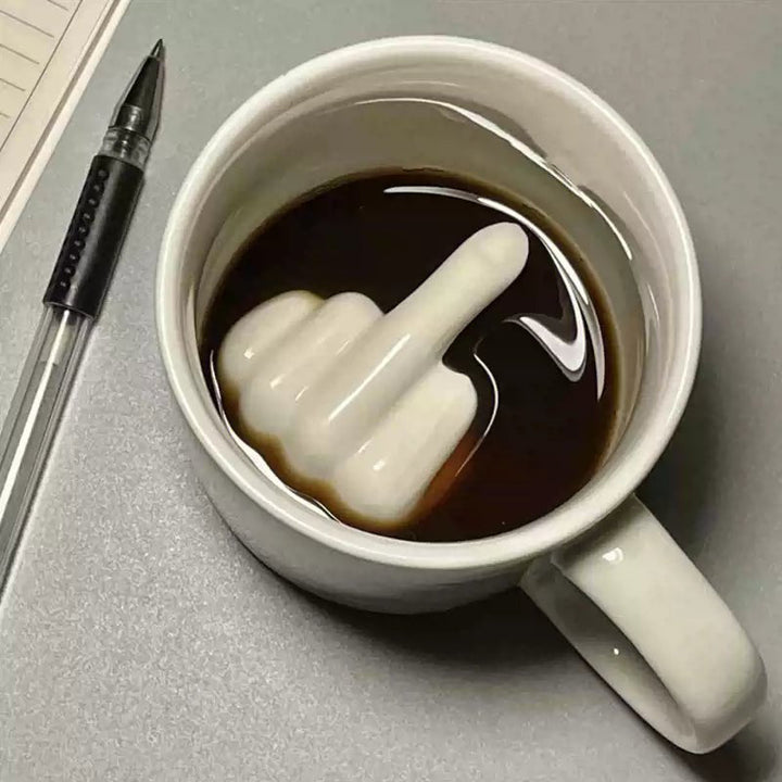 Lisslune | REBELSIP – Funny Ceramic Coffee Mug with Hidden Middle Finger Design