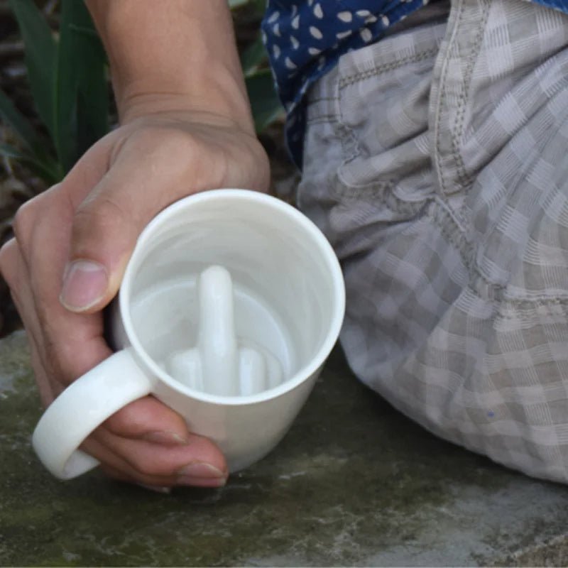 Lisslune | REBELSIP – Funny Ceramic Coffee Mug with Hidden Middle Finger Design