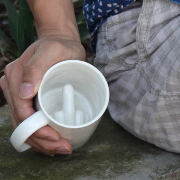 Lisslune | REBELSIP – Funny Ceramic Coffee Mug with Hidden Middle Finger Design
