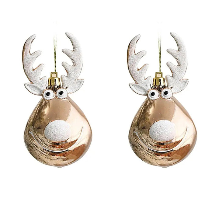 Lisslune | Red Christmas Ornament Balls with Charming Elk Scene – Festive Tree Pendants for Holiday Magic