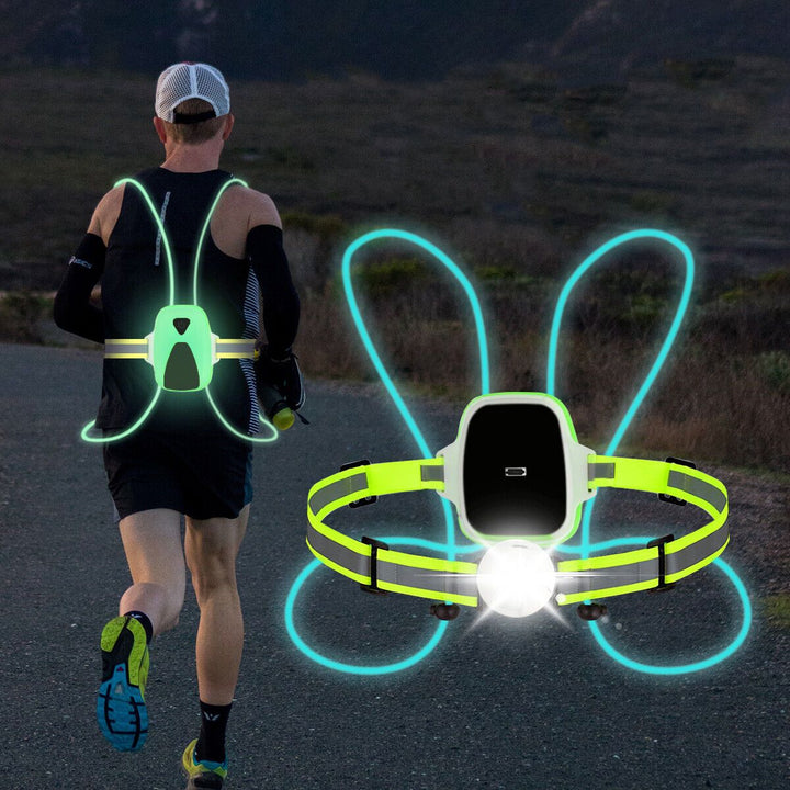 Lisslune | ReflectGlow Running Safety Vest – USB Rechargeable – 6 LED Light Colors – Waterproof and Adjustable – High Visibility for Outdoor Activities