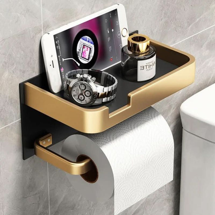 Lisslune | Modern Wall-Mount Toilet Paper Holder – Metal Finish