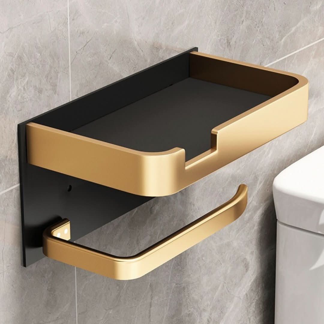 Lisslune | Modern Wall-Mount Toilet Paper Holder – Metal Finish