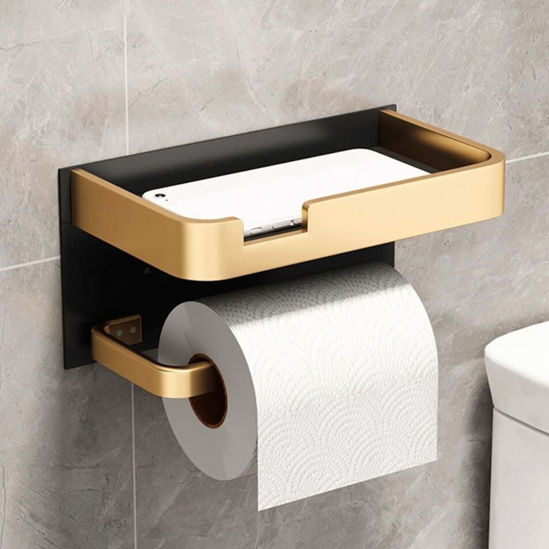 Lisslune | Modern Wall-Mount Toilet Paper Holder – Metal Finish