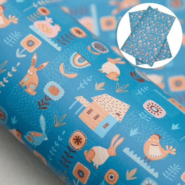 Lisslune | Imaginative Wonders: Deluxe Reindeer Print Synthetic Leather Craft Sheets for Artistic Creations