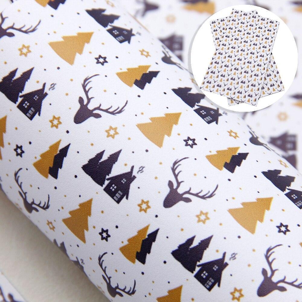 Lisslune | Imaginative Wonders: Deluxe Reindeer Print Synthetic Leather Craft Sheets for Artistic Creations