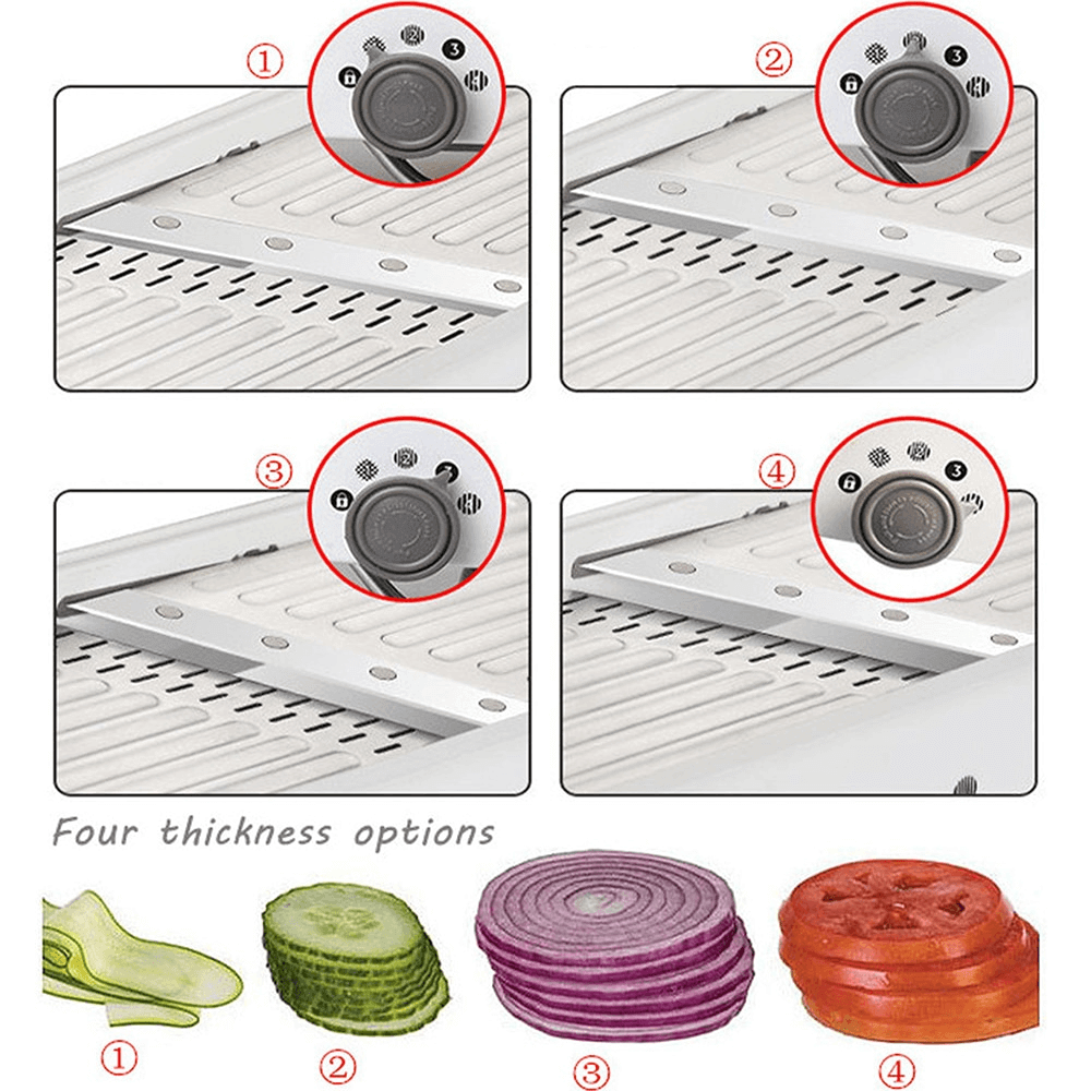 Lisslune | Adjustable Stainless Steel Manual Vegetable Slicer Cutter