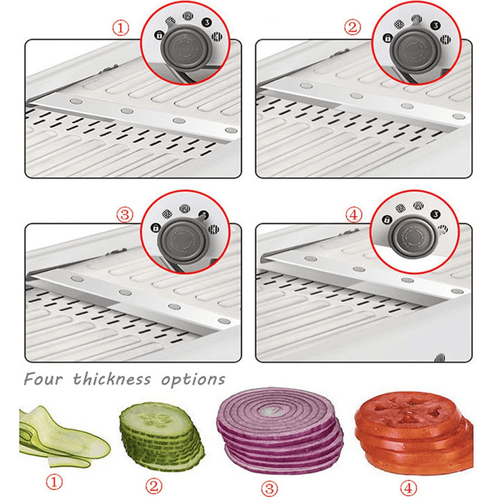Lisslune | Adjustable Stainless Steel Manual Vegetable Slicer Cutter