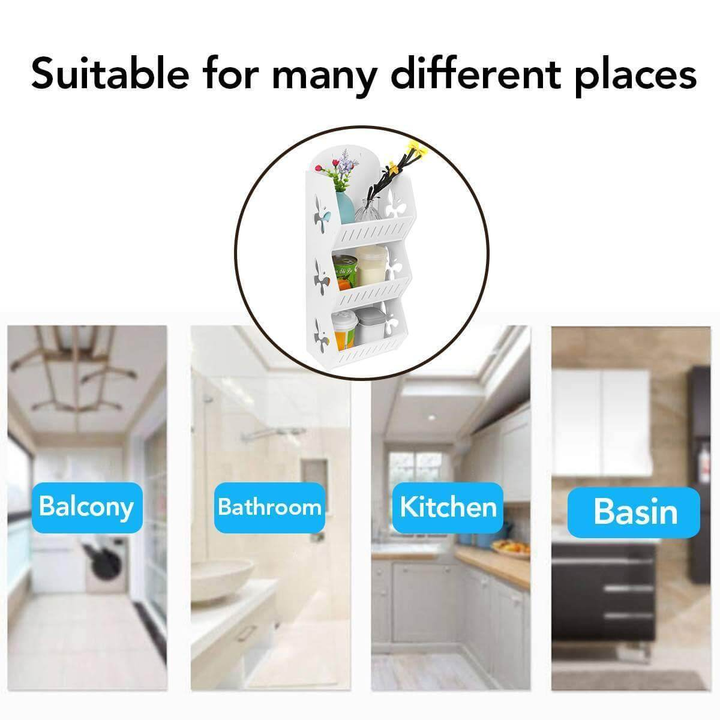 Lisslune | Wall Mounted No-Drill Shelf Storage Organizer