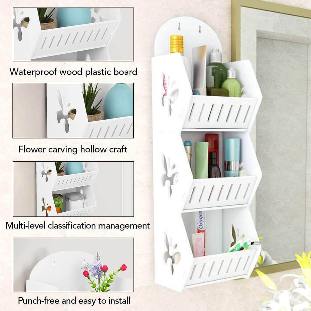 Lisslune | Wall Mounted No-Drill Shelf Storage Organizer