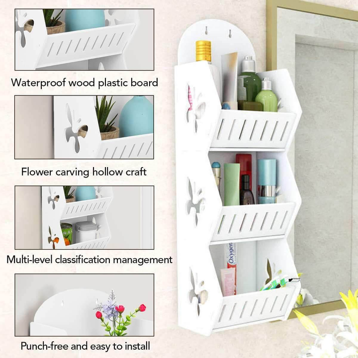 Lisslune | Wall Mounted No-Drill Shelf Storage Organizer
