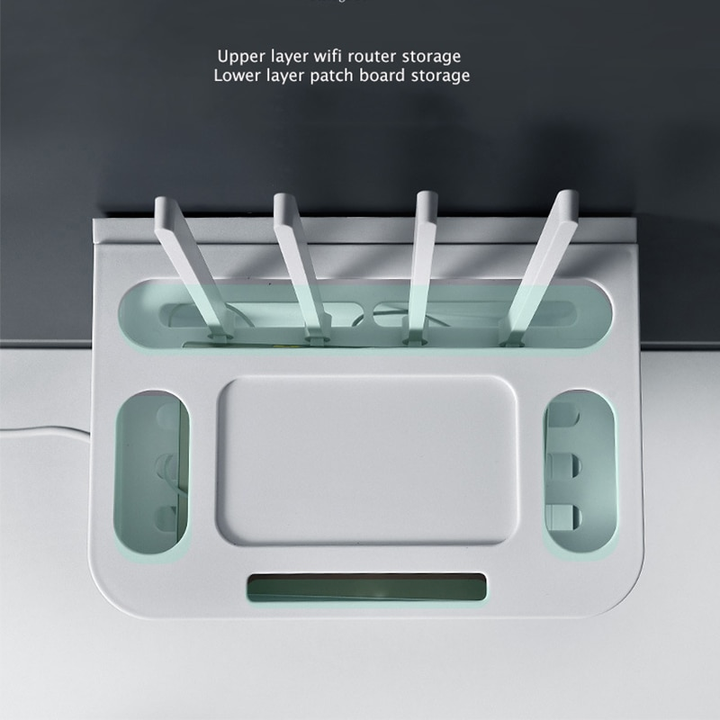 Lisslune | Wall-Mounted Wifi Cable Socket Storage Organizer Box