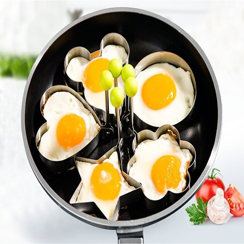 Lisslune | 5pcs/set Stainless steel Fried Egg Mold Pancake Rings