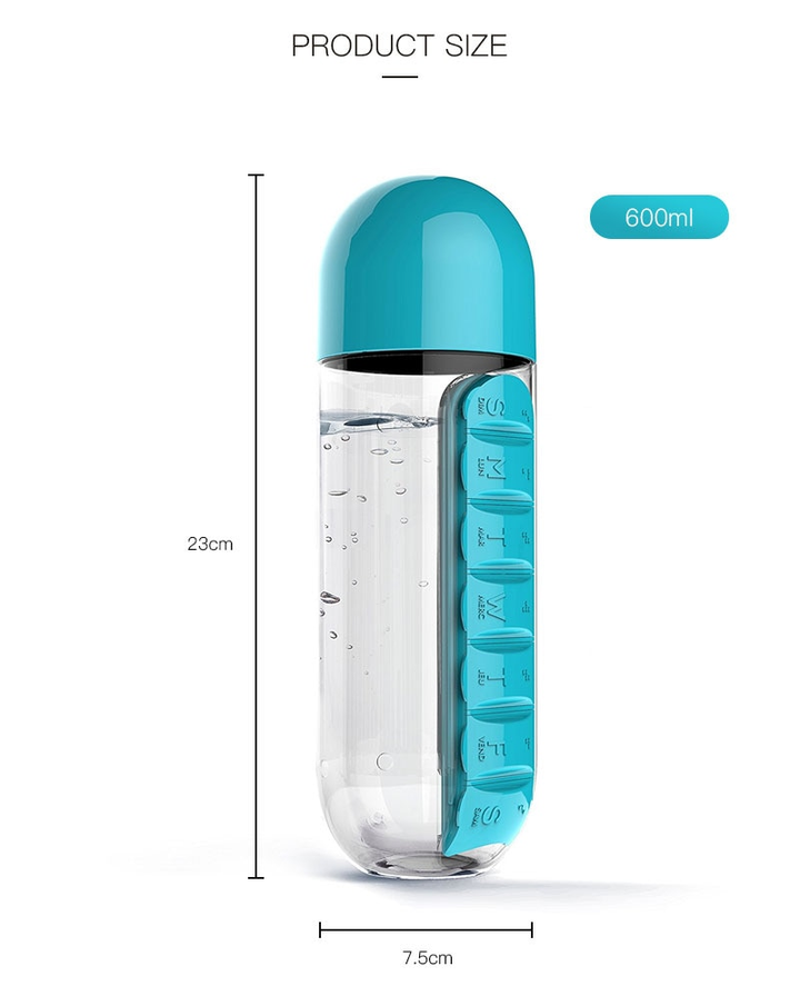 Lisslune | Water Bottle Daily Pill Organizer