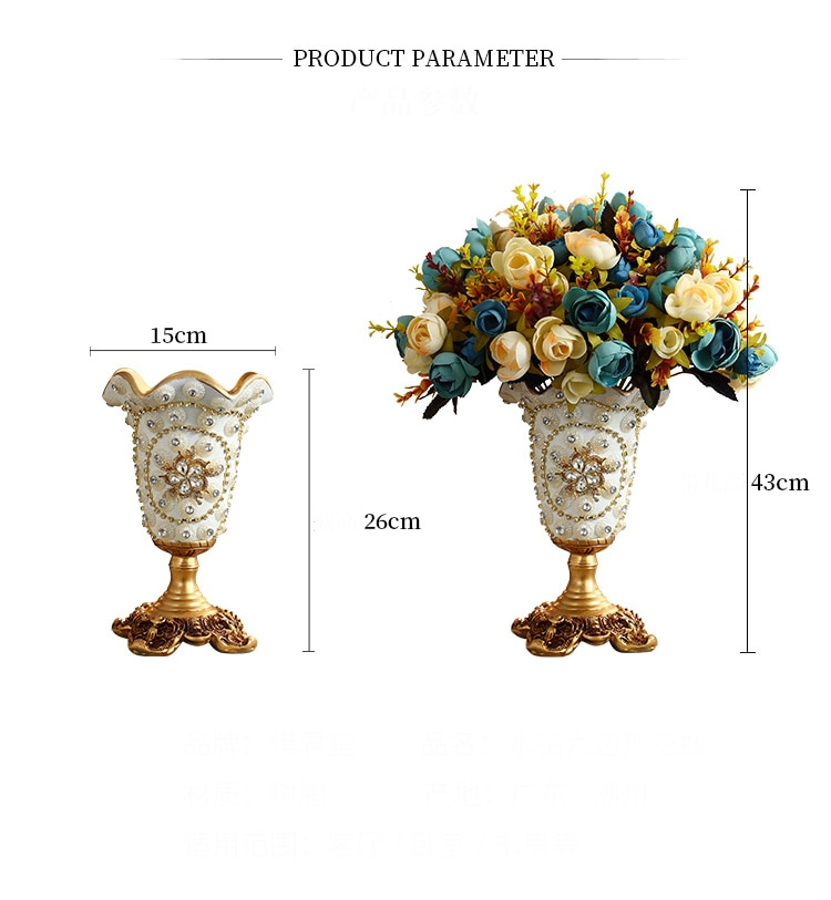 Lisslune | European Luxury Diamond Resin Vase