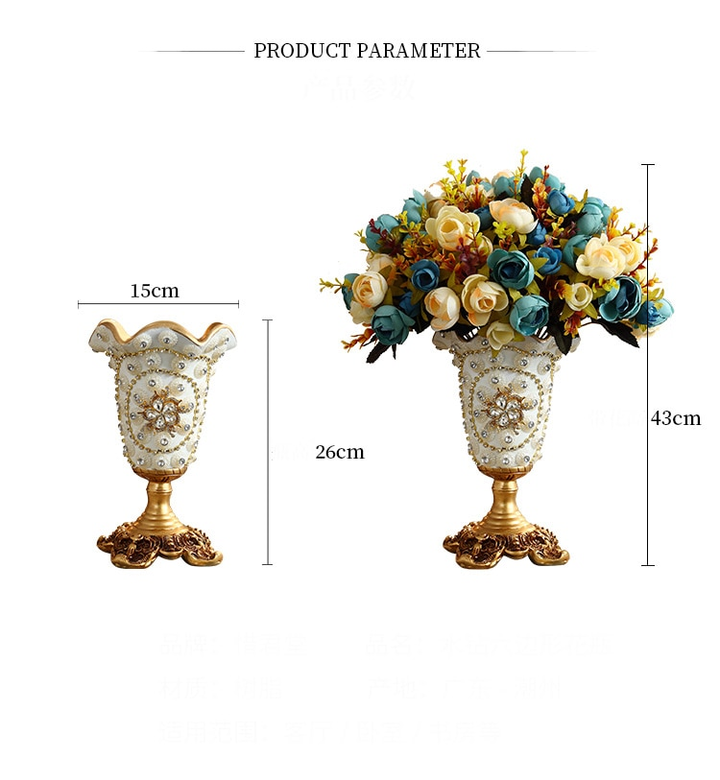 Lisslune | European Luxury Diamond Resin Vase