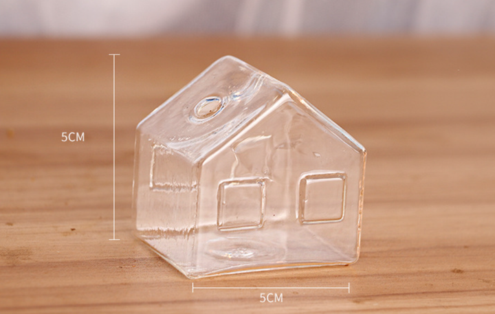 Lisslune | Simple Mini House Glass Flower Vase