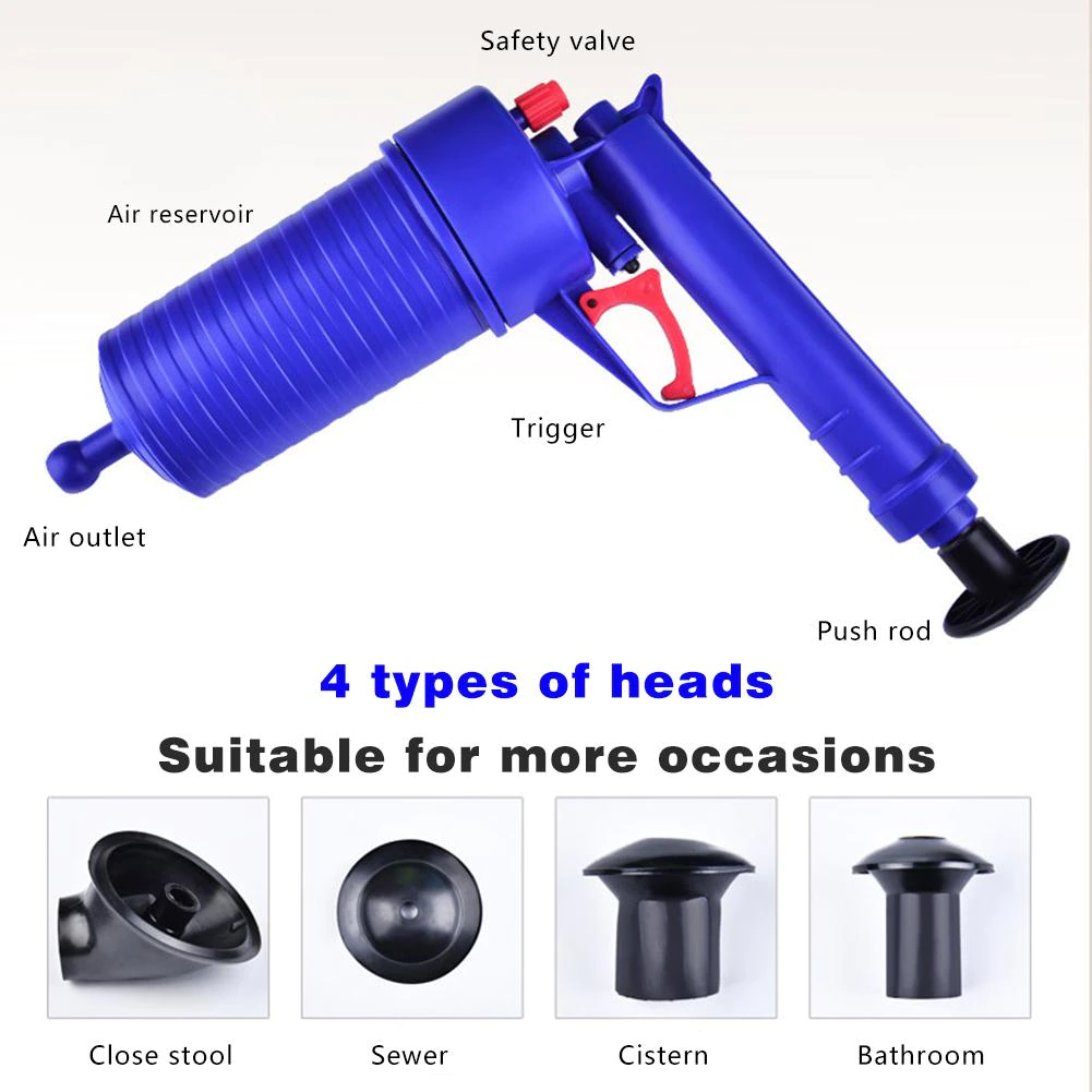 Lisslune | High Pressure Air Drain Clog Remover Pump Plunger Kit