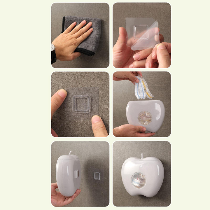 Lisslune | Apple Shaped Wall Mounted Disposable Plastic Wrap Container