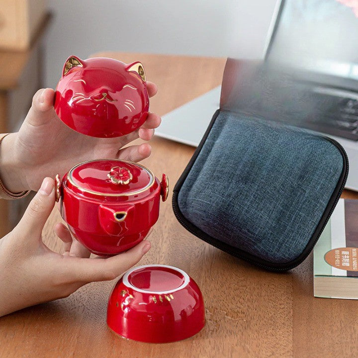 Lisslune | Luck Cat Ceramic Quick Cup Tea Set
