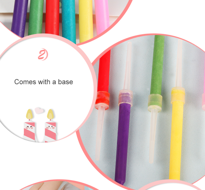 Lisslune | 12Pcs Colorful Flame Birthday Candles