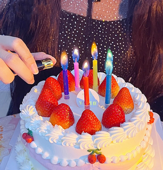 Lisslune | 12Pcs Colorful Flame Birthday Candles