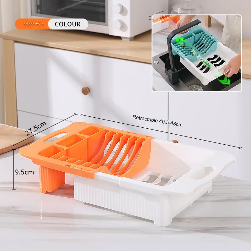 Lisslune | Efficient Kitchen Retractable Dish Drain Rack