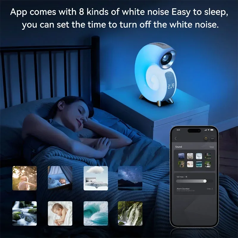 Lisslune | Colorful Sea Shell LED Bluetooth Smart Speaker