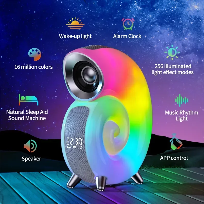 Lisslune | Colorful Sea Shell LED Bluetooth Smart Speaker