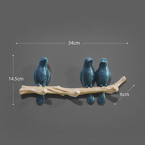 Lisslune | Nature's Charm: Avian Resin Wall Hook Organizer for Stylish Home Organization