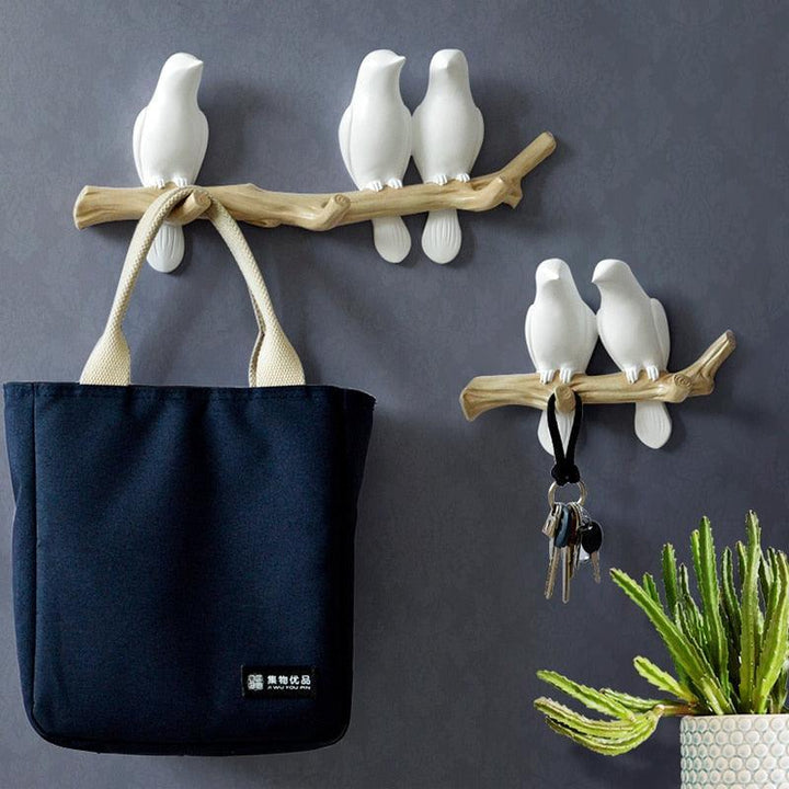 Lisslune | Nature's Charm: Avian Resin Wall Hook Organizer for Stylish Home Organization