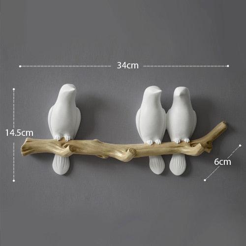 Lisslune | Nature's Charm: Avian Resin Wall Hook Organizer for Stylish Home Organization