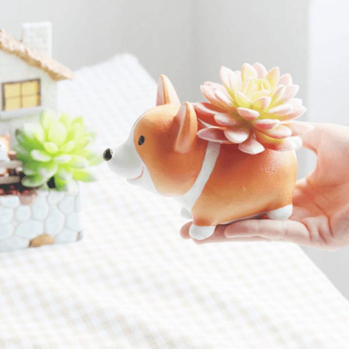 Lisslune | Resin Corgi Mini Flower Pot
