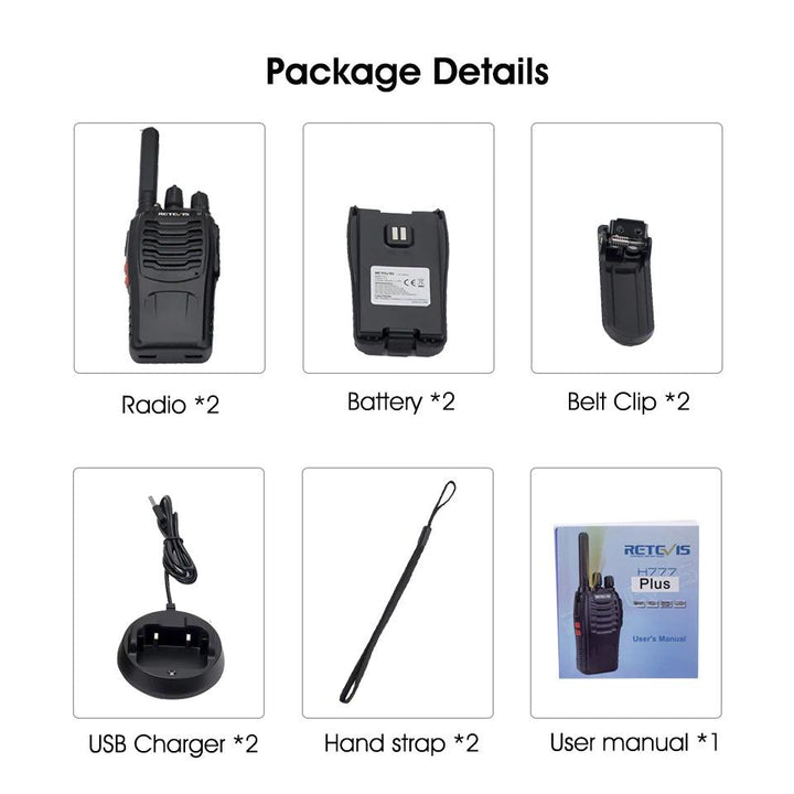 Lisslune | Radio Walkie Talkie 2 pcs USB Charging