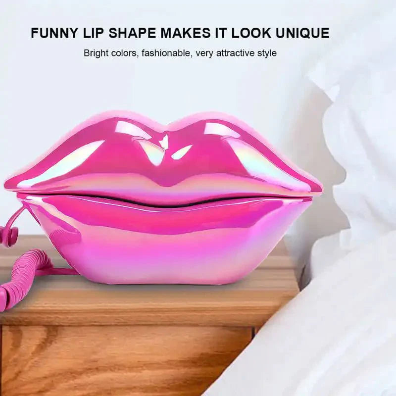 Lisslune | Retro Lip Telephone: Flocked Sexy Telephone, unique home decor gift