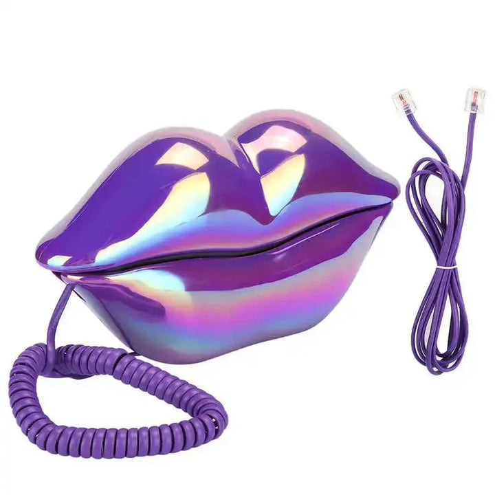 Lisslune | Retro Lip Telephone: Flocked Sexy Telephone, unique home decor gift