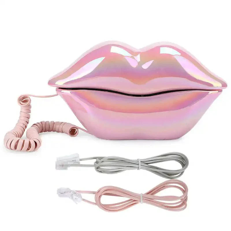 Lisslune | Retro Lip Telephone: Flocked Sexy Telephone, unique home decor gift