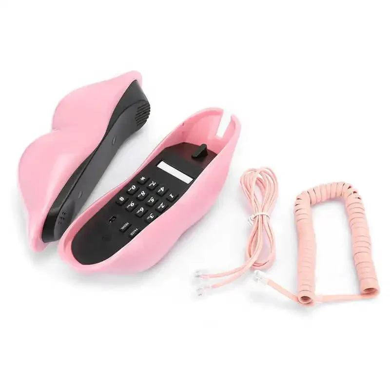 Lisslune | Retro Lip Telephone: Flocked Sexy Telephone, unique home decor gift