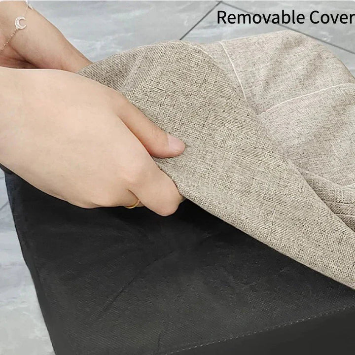 Lisslune | Padded ottoman stool in retro style in pastel colors