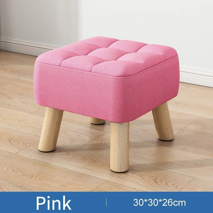 Lisslune | Padded ottoman stool in retro style in pastel colors